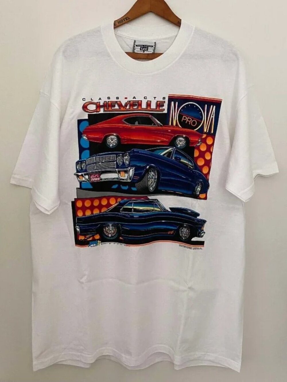 vintage 1990 chevrolet chevelle nova car tshirt size XL